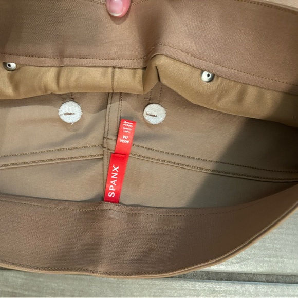 NWT! SPANX Leather-Like Straight Leg pant - Toffee, size M - Picture 6 of 9